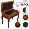 5 Core Piano Bench 3" Padded Cushioned Stool Wooden Heavy Duty Adjustable Musician Chair w Storage - PNB WD HD CML BR