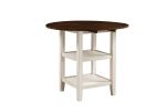 White and Dark Cherry Finish 5pc Counter Height Set Table with 2x Bottom Shelves Drop Side Leaves and 4 Chairs Kitchen Dining Furniture