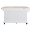 Kitchen Island with Rubber wood Countertop
