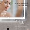 15 in. H LED Single Bathroom Vanity Mirror in Polished Crystal Bathroom Vanity LED Mirror for Bathroom Wall Smart Lighted Vanity Mirrors