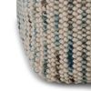 Zoey 18 inch Wide Cube Pouf in Multi-Beige Wool and Cotton