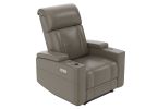 Power Recliner,Ebony electric sofa with double storage slots, double cup holders,Wood