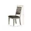 Dining Chairs With Tufted Back, Silver(Set Of 2)