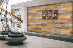 Thermo-treated 1/4 in. x 5 in. x 4 ft. Gold/Brown/Gray Mixed Colors Wood Wall Planks 10 Sq. Ft. per Pack