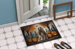 NEW Afghan Hound Spooky Halloween Doormat Front Door Mat Indoor Outdoor Rugs for Entryway, Non Slip Washable Low Pile, 18H X 27W