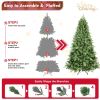 Artificial 4ft Green Christmas Tree with 636PVC/Hard Needle Mixed Branch Tips, memory wire+iron wire