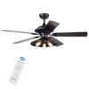 Upille 3-light Metal 5-blade 52-inch Matte Black Ceiling Fan