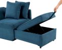 Contemporary Style 1pc Convertible Chair Blue Fabric Functional Storage Seat w Pillows Living Room