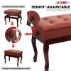 5 Core Piano Bench 3" Padded Cushioned Stool Wooden Heavy Duty Adjustable Musician Chair w Storage - PNB WD HD CHRY