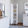 Storage Cabinet Buccan, Laundry, White Finish