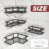 Shower Caddy Corner with Soap Holder, No Drilling Shower Shelves-Rustproof, Adhesive Shower Organizer Corner for Dorm. Black, 4-Pack