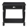 Classic Design Black Finish End Table with Drawer and Bottom Shelf Wooden Traditional Living Room Furniture 1pc Side Table