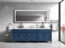 96 x 36 Inch LED Bathroom Mirror with Aluminum Frame, Wall Mounted Vanity Mirror, Anti-Fog, Memory, 3 Colors, Stepless Dimmable