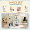 Qaba 5 Piece Kids Table and Chairs Set with Storage for Art, Craft, Drawing, Playroom, Classroom, Nursery, Gray
