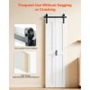 Bifold Barn Door, 24" x 84", MDF Bi-Fold Sliding Closet Doors, Hardware Kit Included, H-Frame Space-Saving Design, Need to Assemble, for Bedroom