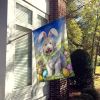 Komondor Easter Egg Hunt House Flag Large Porch Sleeve Pole Decorative Outside Yard Banner Artwork Wall Hanging, Polyester, House Size, Multicolor