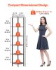 VEVOR 6 Tier Corner Shelf Tall Corner Stand with LED Light Narrow Display Rack