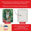 Oregon Rex Cat By the Christmas Tree Porcelain Ornament Christmas Tree Hanging Decorations for Home Christmas Holiday, Rectangle, Gift, Multicolor