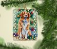 Nova Scotia Duck Toller Christmas Porcelain Ornament Christmas Tree Hanging Decorations for Home Christmas Holiday, Rectangle, Gift, Multicolor
