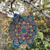 1pc 3D Hanging Wind Spinner Outdoor Decor For Garden Wind Chimes Metal Yard Spinners 3D Stainless Steel Spinner Gifts Mandala 3D Spinner With 360�� Ro