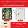 Malayan Cat By the Christmas Tree Porcelain Ornament Christmas Tree Hanging Decorations for Home Christmas Holiday, Rectangle, Gift, Multicolor