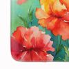 Ohio Scarlet Carnations in Watercolor Memory Foam Kitchen Mat Machine Washable Anti-Fatigue Mat Cushion Comfort Bath Mat or Kitchen Rug