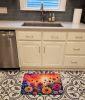 Dahlias in Color Memory Foam Kitchen Mat Machine Washable Anti-Fatigue Mat Cushion Comfort Bath Mat or Kitchen Rug