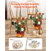 Standing Artificial Flowers Arrangements 4 PCS, 17.5-Inch Tall Faux Flower Decorations for Wedding Aisle Runner Chair
