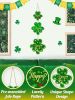 Wooden St. Patrick's Day Decorations Wreath for Front Door - 10'' x 33.5'' Large Lucky Shamrock Happy St.Patrick's Day Sign