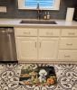 Bichon Frise Fall Kitchen Pumpkins Memory Foam Kitchen Mat Machine Washable Anti-Fatigue Mat Cushion Comfort Bath Mat or Kitchen Rug