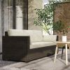 Patio Couch PE Wicker Deep Seating Outdoor Sofa with Removable Cushions, 3 Seater Rattan Sofa, Outdoor Furniture for Balcony, Deck