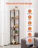 VEVOR 5 Tier Corner Shelf Tall Corner Stand with LED Light Narrow Display Rack