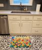 Freesias in Watercolor Memory Foam Kitchen Mat Machine Washable Anti-Fatigue Mat Cushion Comfort Bath Mat or Kitchen Rug
