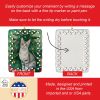 European Shorthair Cat By the Christmas Tree Porcelain Ornament Christmas Tree Hanging Decorations for Home Christmas Holiday, Rectangle, Gift