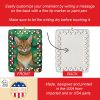 Chausie Cat By the Christmas Tree Porcelain Ornament Christmas Tree Hanging Decorations for Home Christmas Holiday, Rectangle, Gift, Multicolor