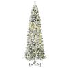 7.5 ft Pre-Lit Snow-Flocked Slim Douglas Fir Artificial Christmas Tree with Realistic Branches, 350 LED Lights and 641 Tips
