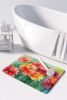 Ohio Scarlet Carnations in Watercolor Memory Foam Kitchen Mat Machine Washable Anti-Fatigue Mat Cushion Comfort Bath Mat or Kitchen Rug