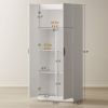 Farmhouse Pantry Cabinet, 71" Tall Kitchen Pantry Storage Cabinet with Soft-Close Hinges, Adjustable Shelves, White
