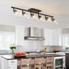 5-Light Track Lighting Kit Black Track Lighting Fixtures Bathroom Wall Sconces Ceiling Mount Kitchen Tracking Lights
