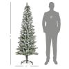 6 ft Unlit Snow-Flocked Slim Pine Artificial Christmas Tree with Realistic Branches and 394 Tips
