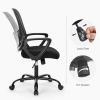 Desk Chair with Ergonomic Lumbar Support for Home, Office, Bedroom, 250lbs, Black