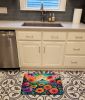 Zinnias in Color Memory Foam Kitchen Mat Machine Washable Anti-Fatigue Mat Cushion Comfort Bath Mat or Kitchen Rug