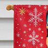 Norwegian Elkhound Holiday Christmas House Flag Large Porch Sleeve Pole Decorative Outside Yard Banner Artwork Wall Hanging, Polyester, House Size, Mu