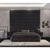 Jaxx Panelist Modern Padded Headboard â€“ Set of 4 Wall Mounted Panels (Each 11.25" x 38") - King, Charcoal Microvelvet