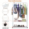 Garment Hanging Rack Clothing Hanging Rail Pillow Shoe Display Organizer Stand Rolling Wheel Clothes Organizer