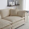 Chenille Fabric Ottomans Footrest to Combine with 2 Seater Sofa, 3 Seater Sofa and 4 Seater Sofa, Light Coffee