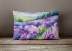 State Watercolor Flowers Throw Pillow Throw Pillow for Indoor Couch Bed Outdoor Patio Washable, New Hampshire Purple Lilac 1685,12Hx16W