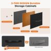 5 Fabric Dresser with 5 Storage Drawers, TV Stand with Wooden Top Metal Frame for Clothes, Living Room, Hallway, Entryway, Black