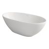 61 in. Solid Surface Freestanding Soaking Bathtub in Matte White