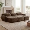 3-Seater Soft Plush Fabric,32D High Density Spong,Movable Ottoman Free Combination,No Assembly Required Bottom Anti-Slip Design